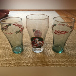 Vintage Coca Cola Christmas Glasses